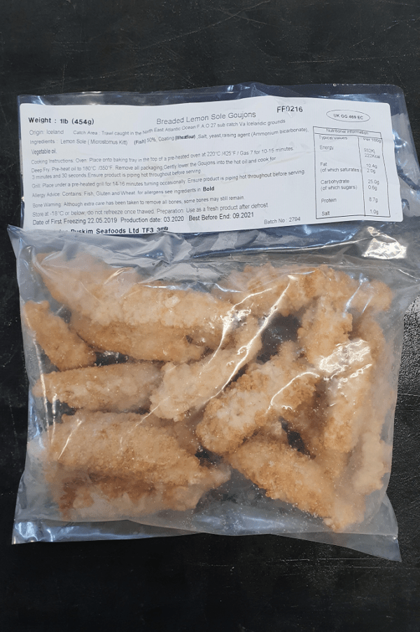 Lemon Sole Goujons 454g FROZEN