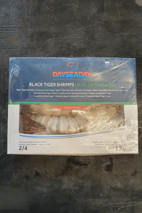 Tiger Prawn Raw Head On 1kg FROZEN