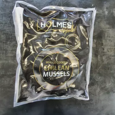 Mussels Whole in Shell Cooked Chilean 1kg FROZEN